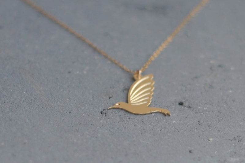 Golden Hummingbird Necklace