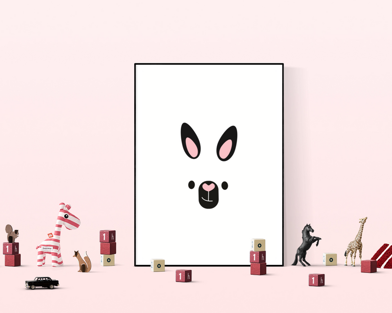 Nordic kangaroo poster for children's room