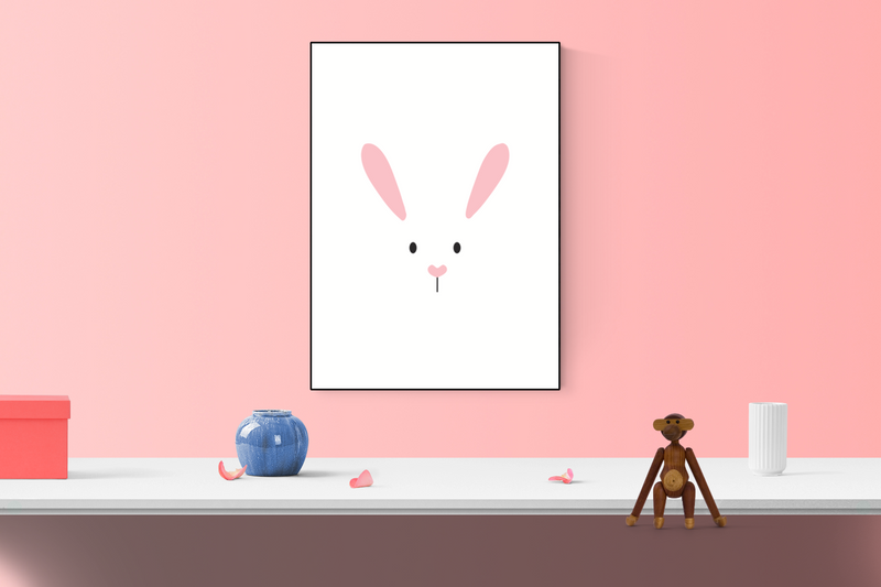 Nordic poster rabbit face