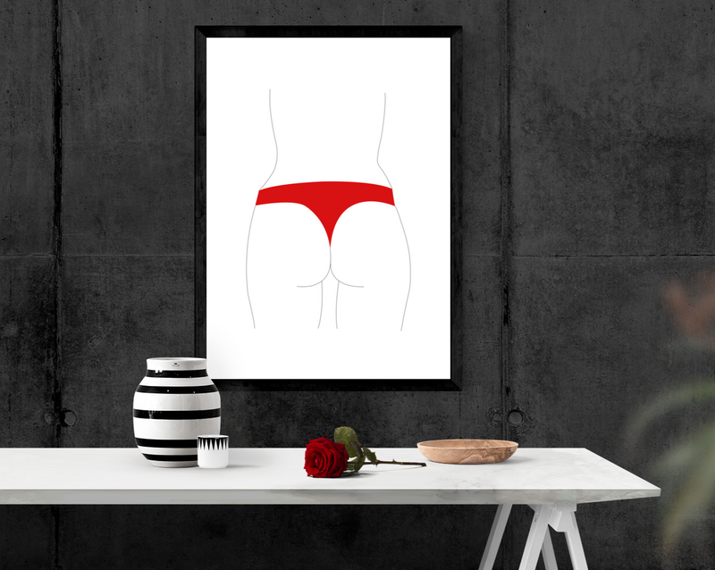 Sexy poster of a female tusk with red panties